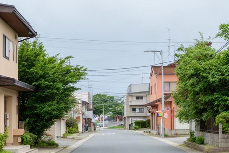 岩手県紫波町の日詰西一丁目周辺、駅からスタジオへ向かう街並み